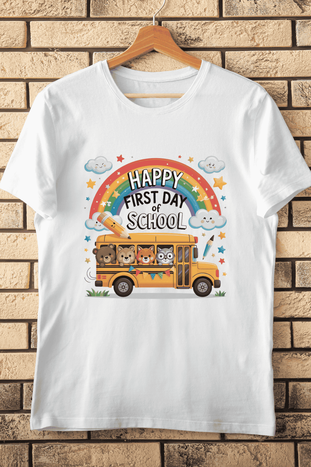 Back to School Kids T-Shirt Design pinterest preview image.