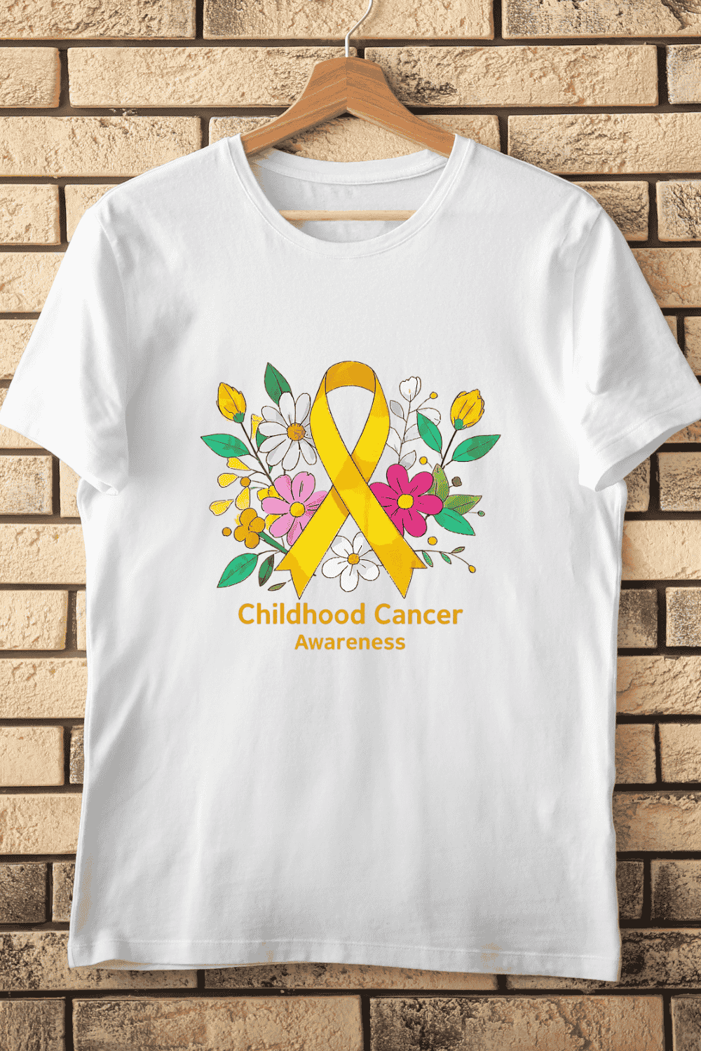 Childhood Cancer Awareness Day T-Shirt Design pinterest preview image.