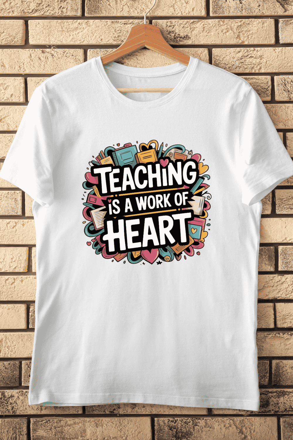 Love for Learning and Education T-Shirt Design pinterest preview image.