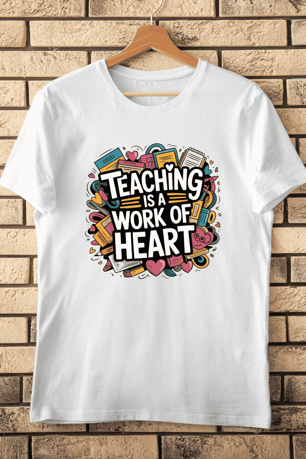 Inspirational Quote for Educators T-Shirt Design pinterest preview image.