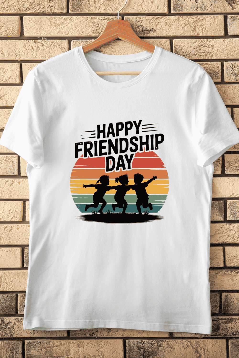 Friends Forever Sunset T-Shirt Design pinterest preview image.
