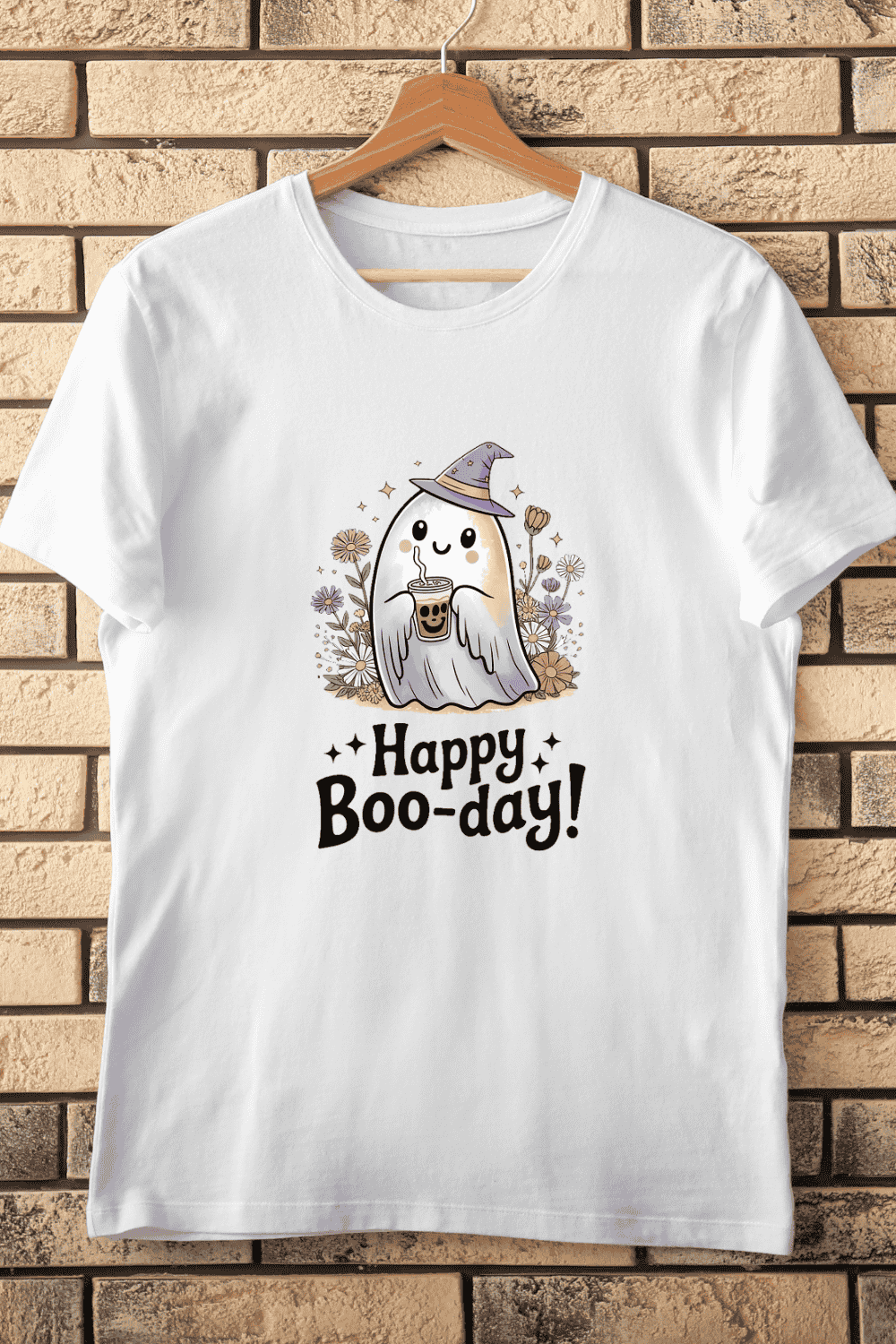 Cute Spooky Birthday T-Shirt Design pinterest preview image.