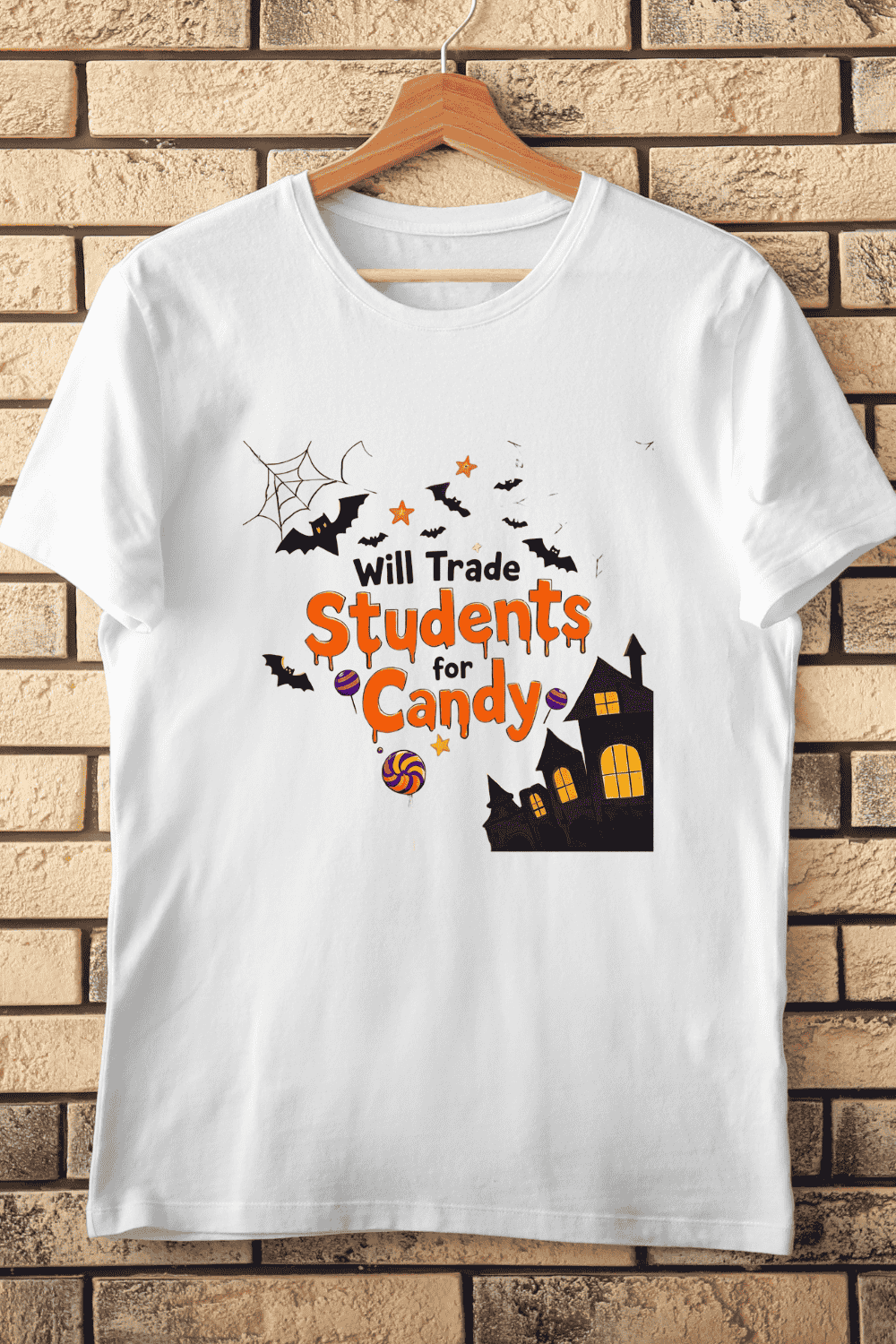 Halloween Classroom Fun T-Shirt Design pinterest preview image.