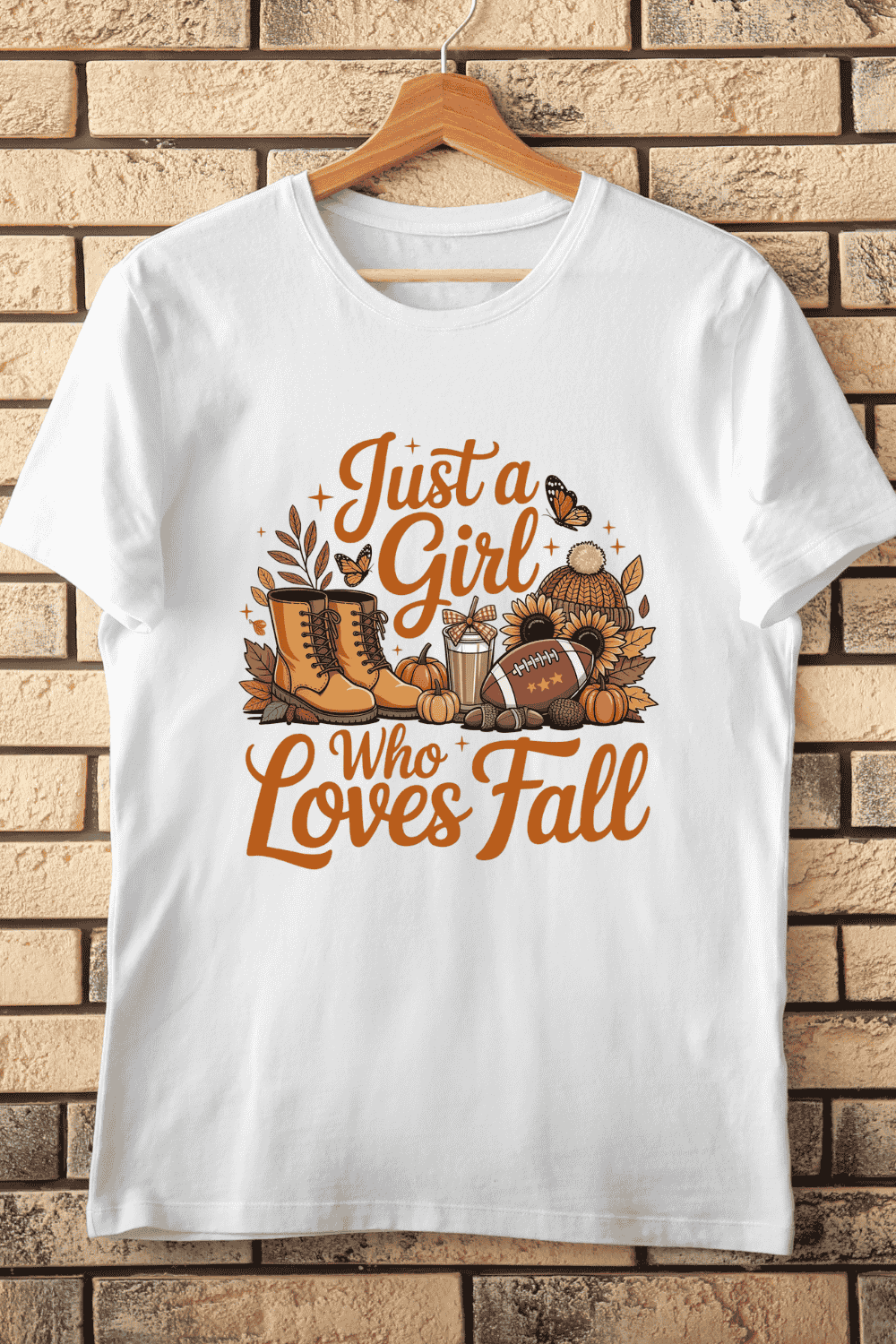 Autumn Girl's Favorites T-Shirt Design pinterest preview image.