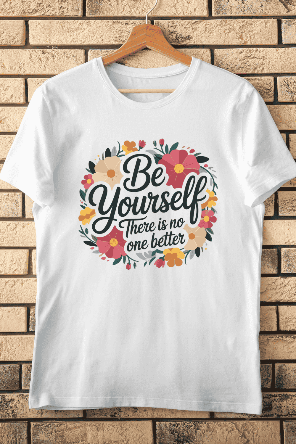Elegant Be Yourself T-Shirt Design pinterest preview image.