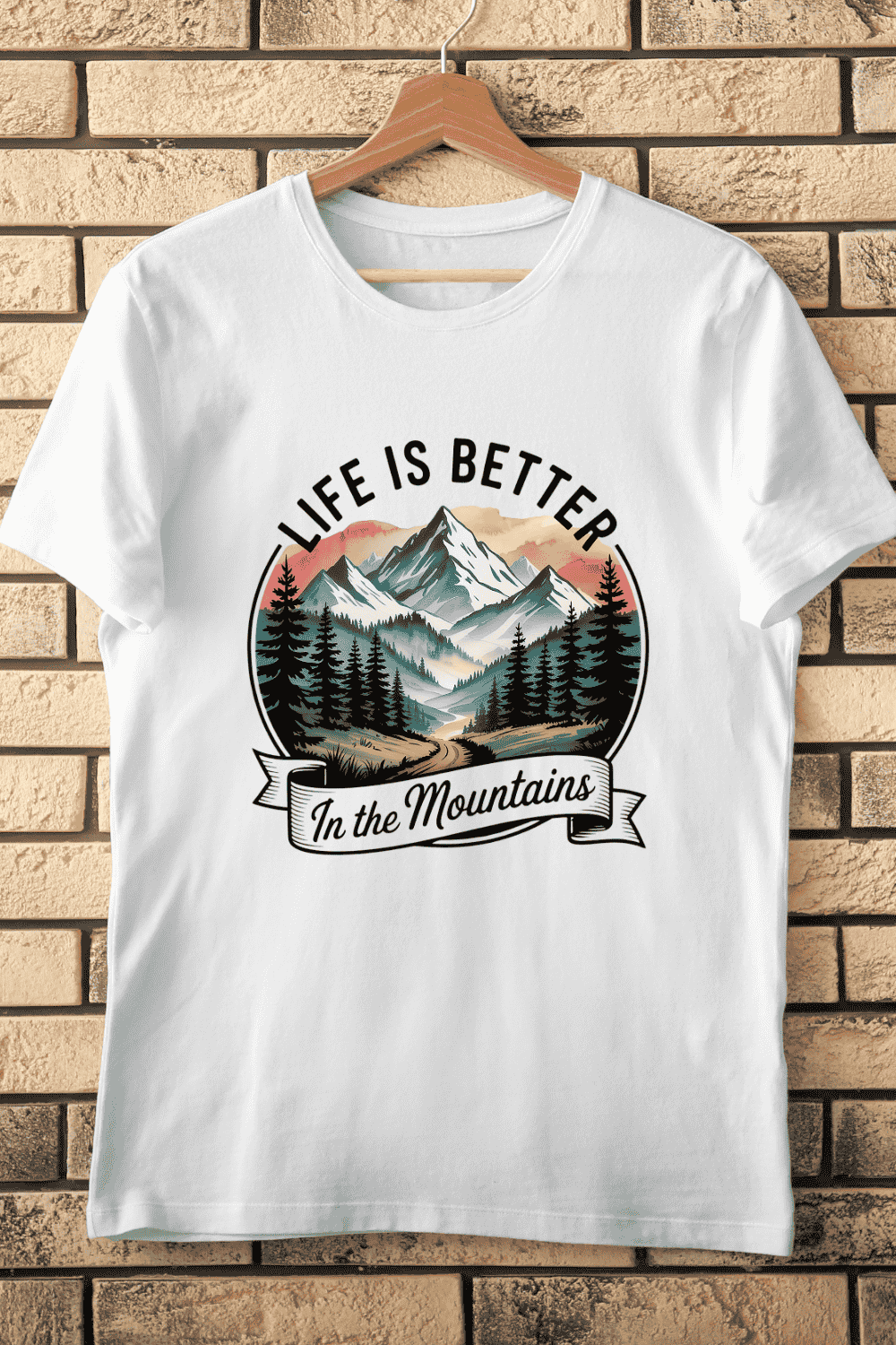 Outdoor Adventure T-Shirt Design pinterest preview image.
