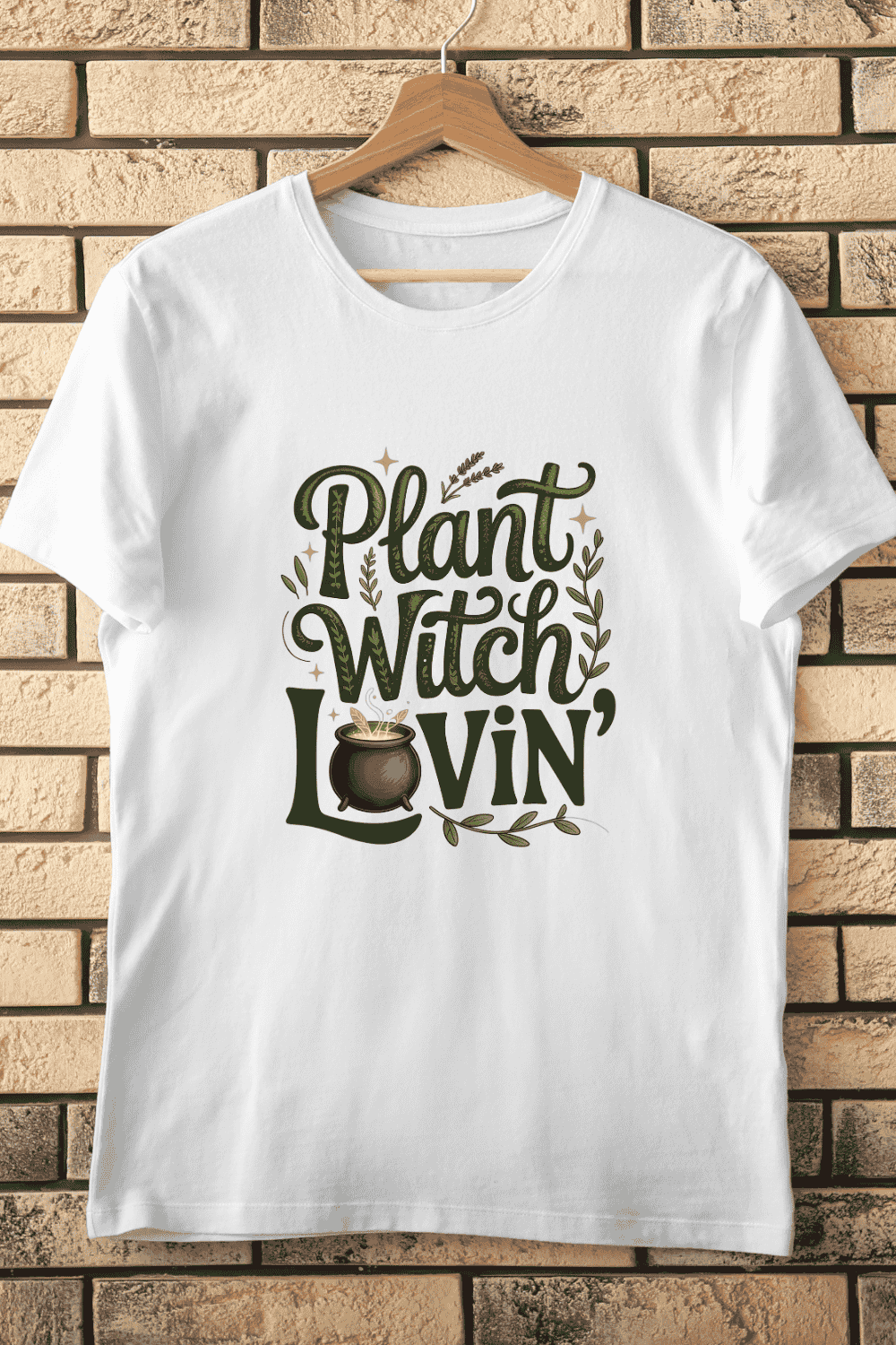 Witchy Garden Plant Lover T-Shirt Design pinterest preview image.