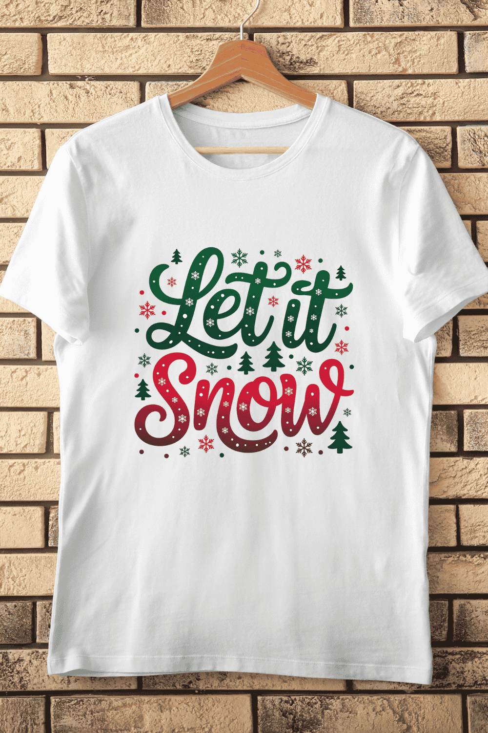 Red Green Holiday Greeting T-Shirt Design pinterest preview image.