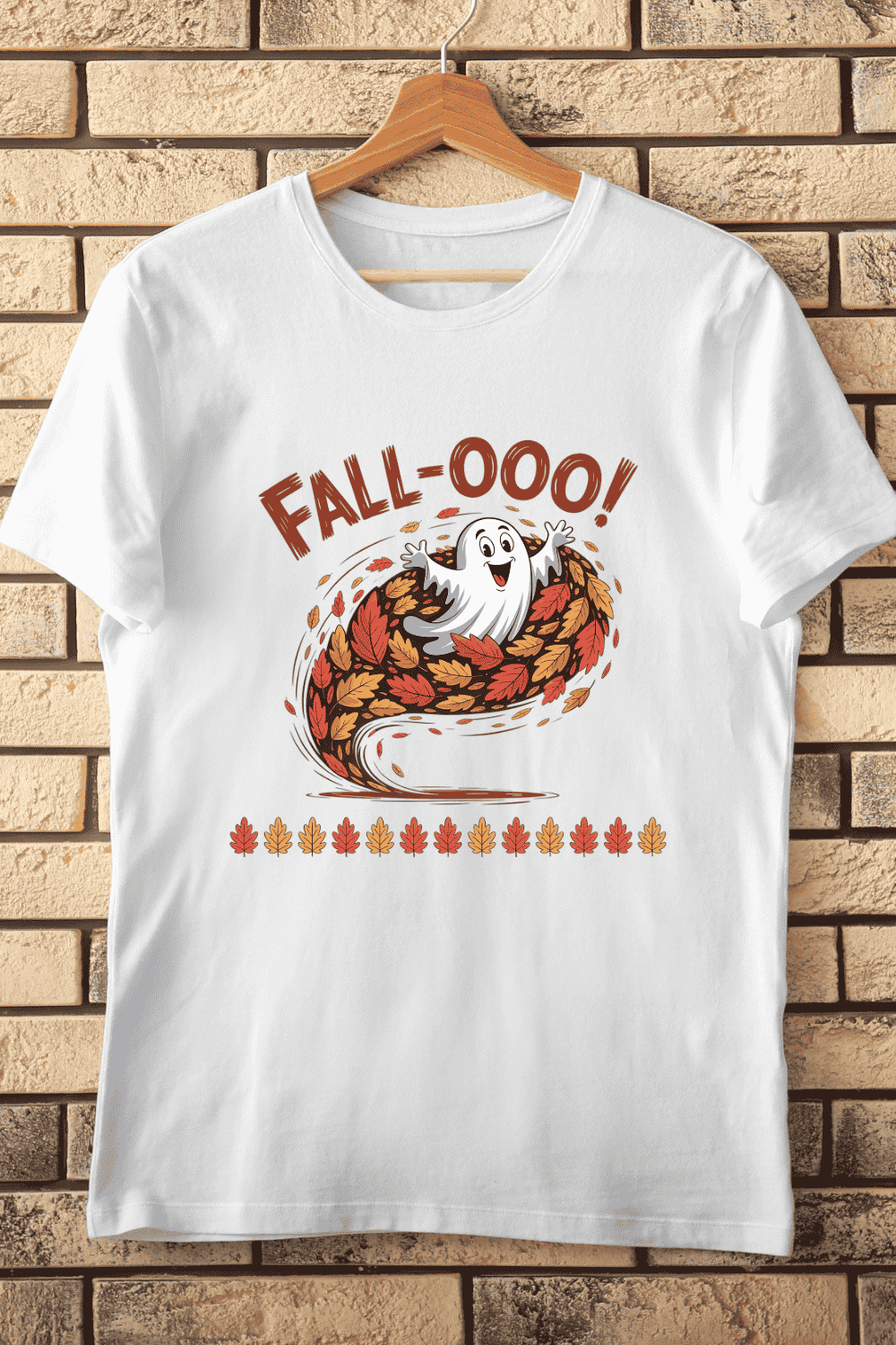 Playful Spooky Season Ghost T-Shirt Design pinterest preview image.