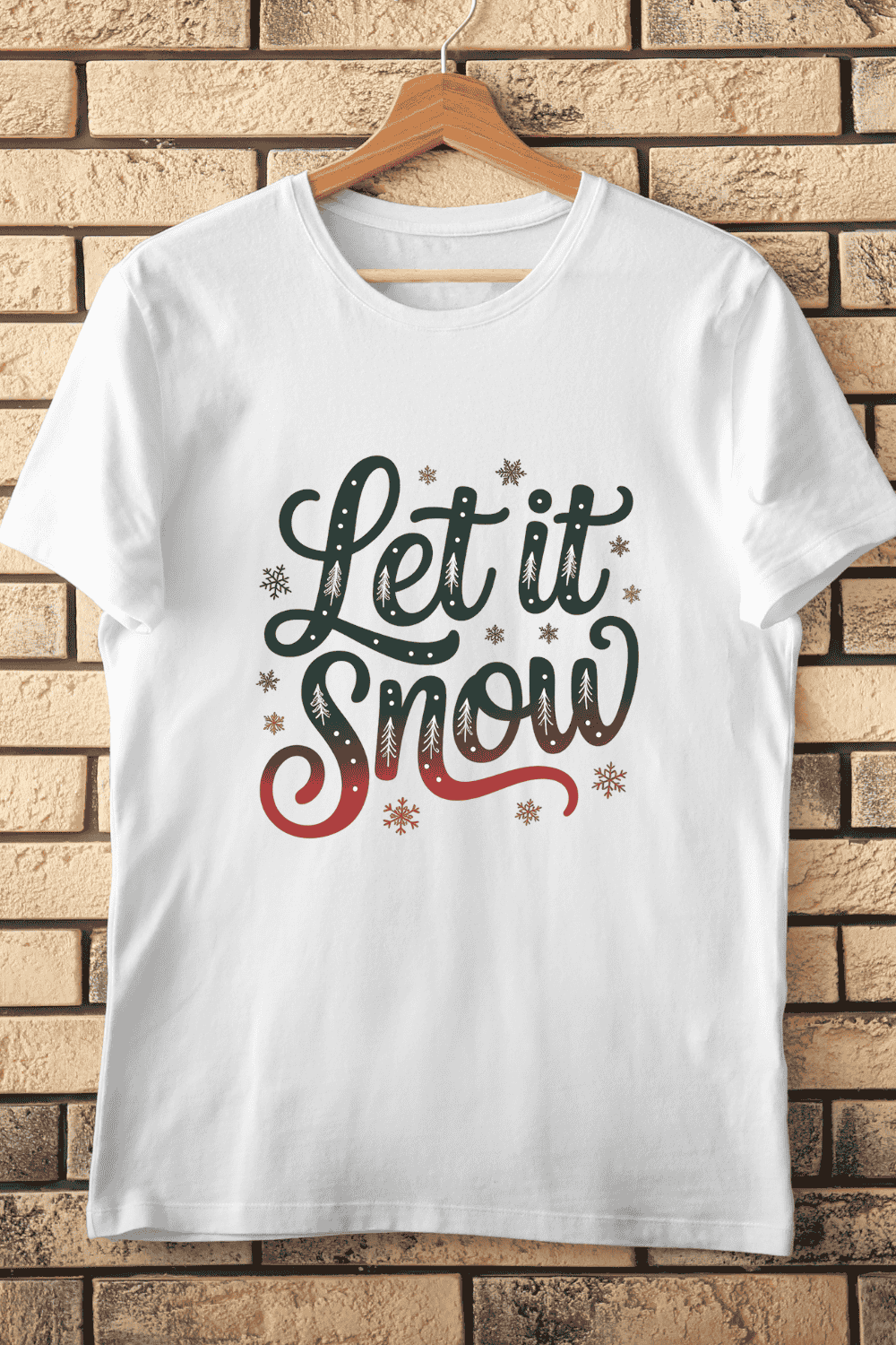 Cozy Seasonal Snow T-Shirt Design pinterest preview image.
