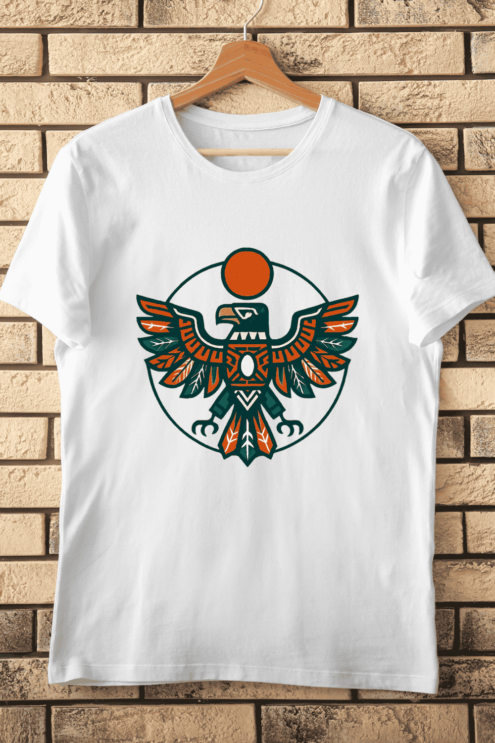 Abstract Tribal Eagle T-Shirt Design pinterest preview image.
