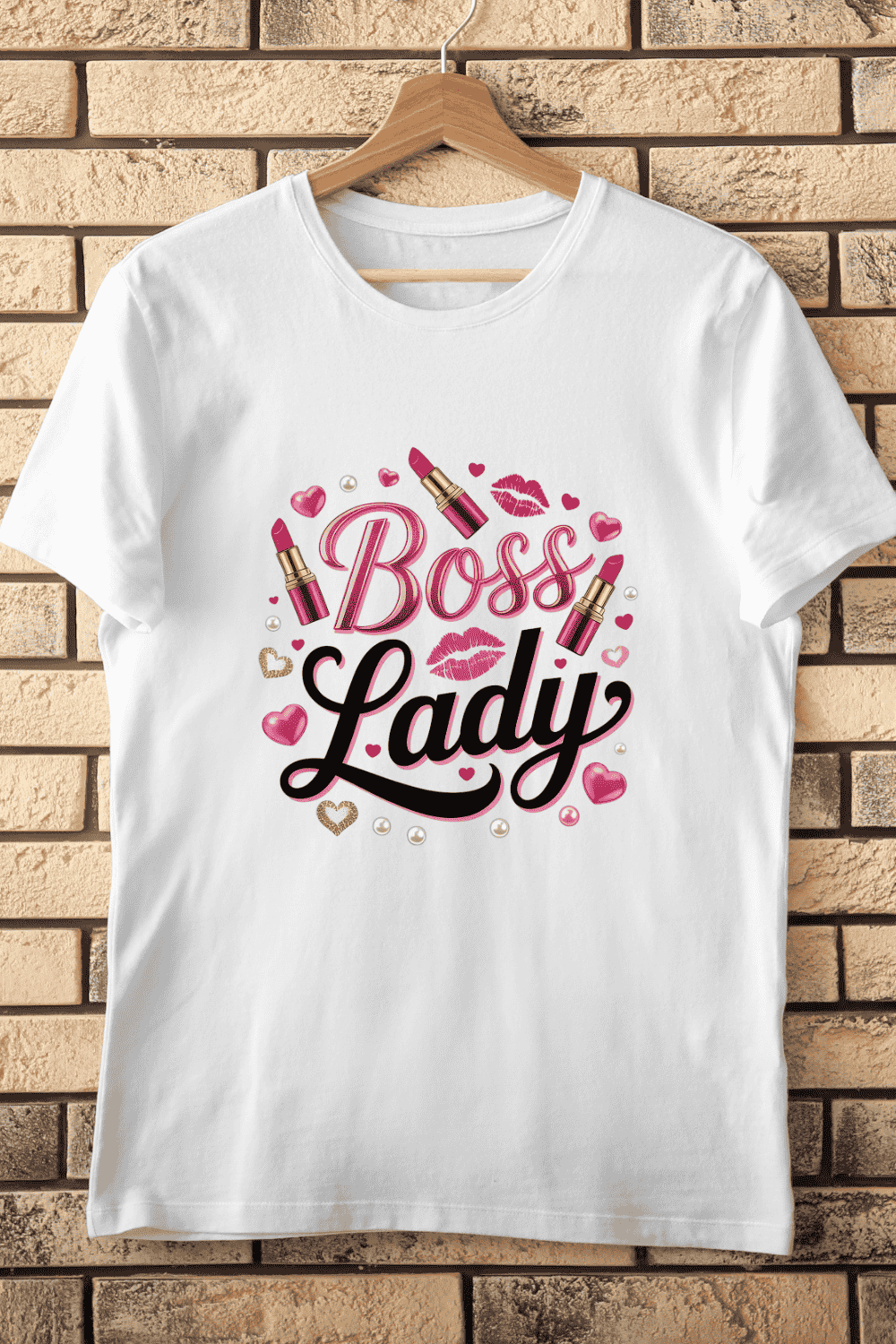 Glamorous Boss Lady T-Shirt Design pinterest preview image.