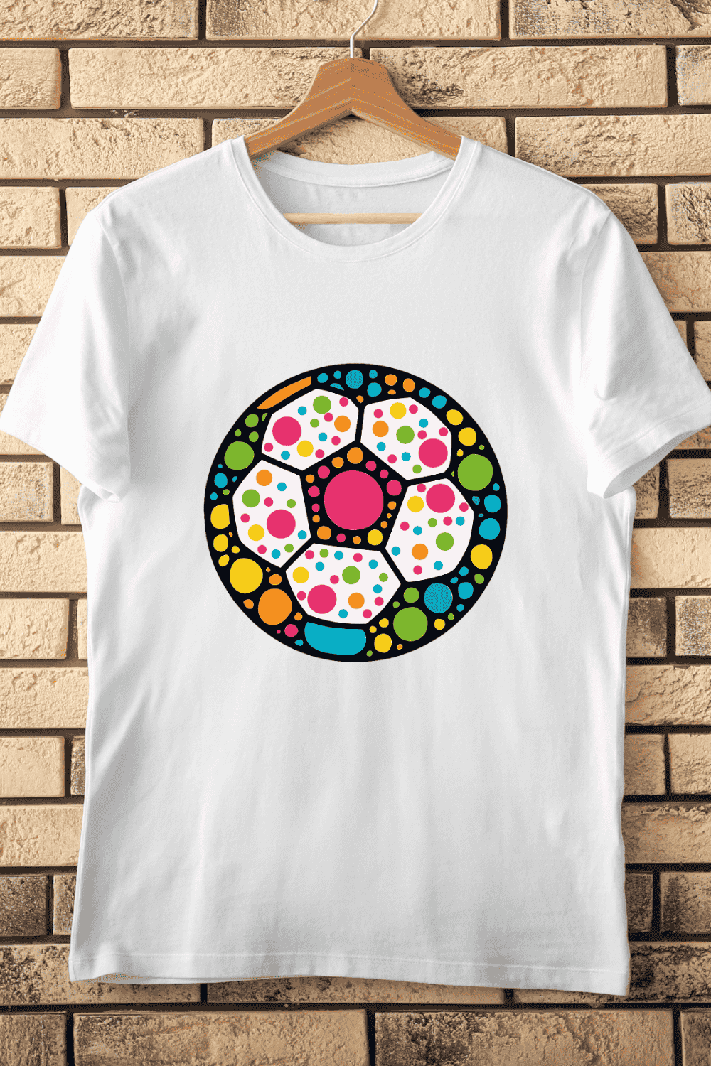 Polka Dot Soccer Ball Fun T-Shirt Design pinterest preview image.