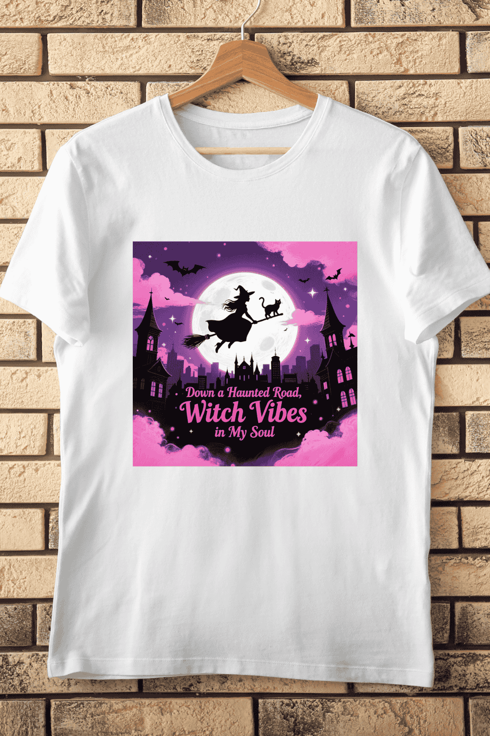 Witch Vibes In My Soul Halloween T-Shirt Design pinterest preview image.