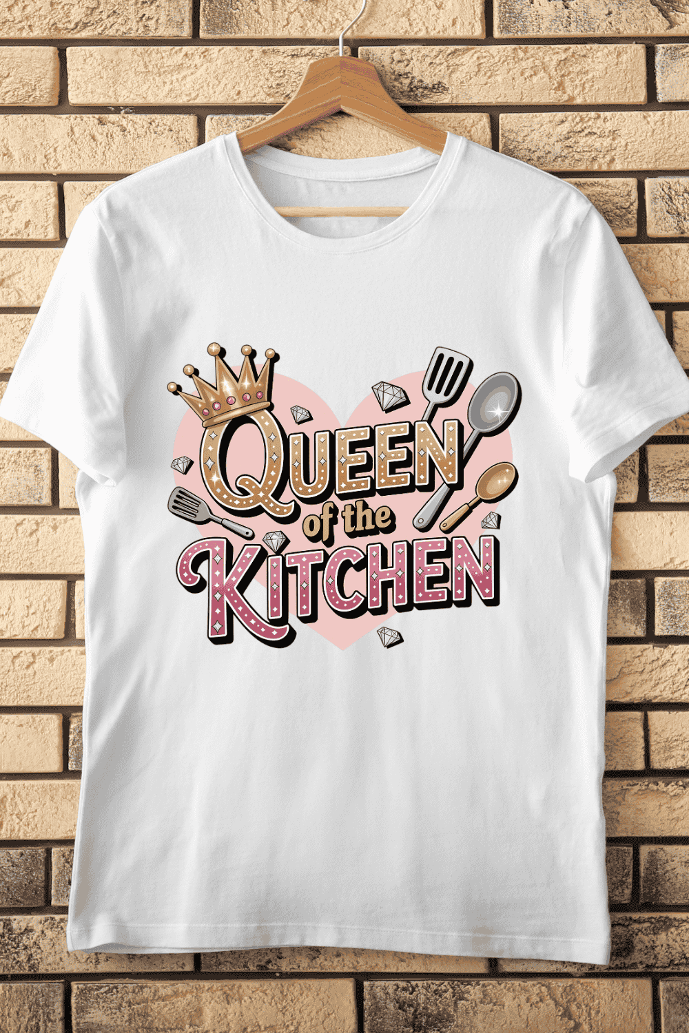 Queen of the Kitchen T-Shirt Design pinterest preview image.