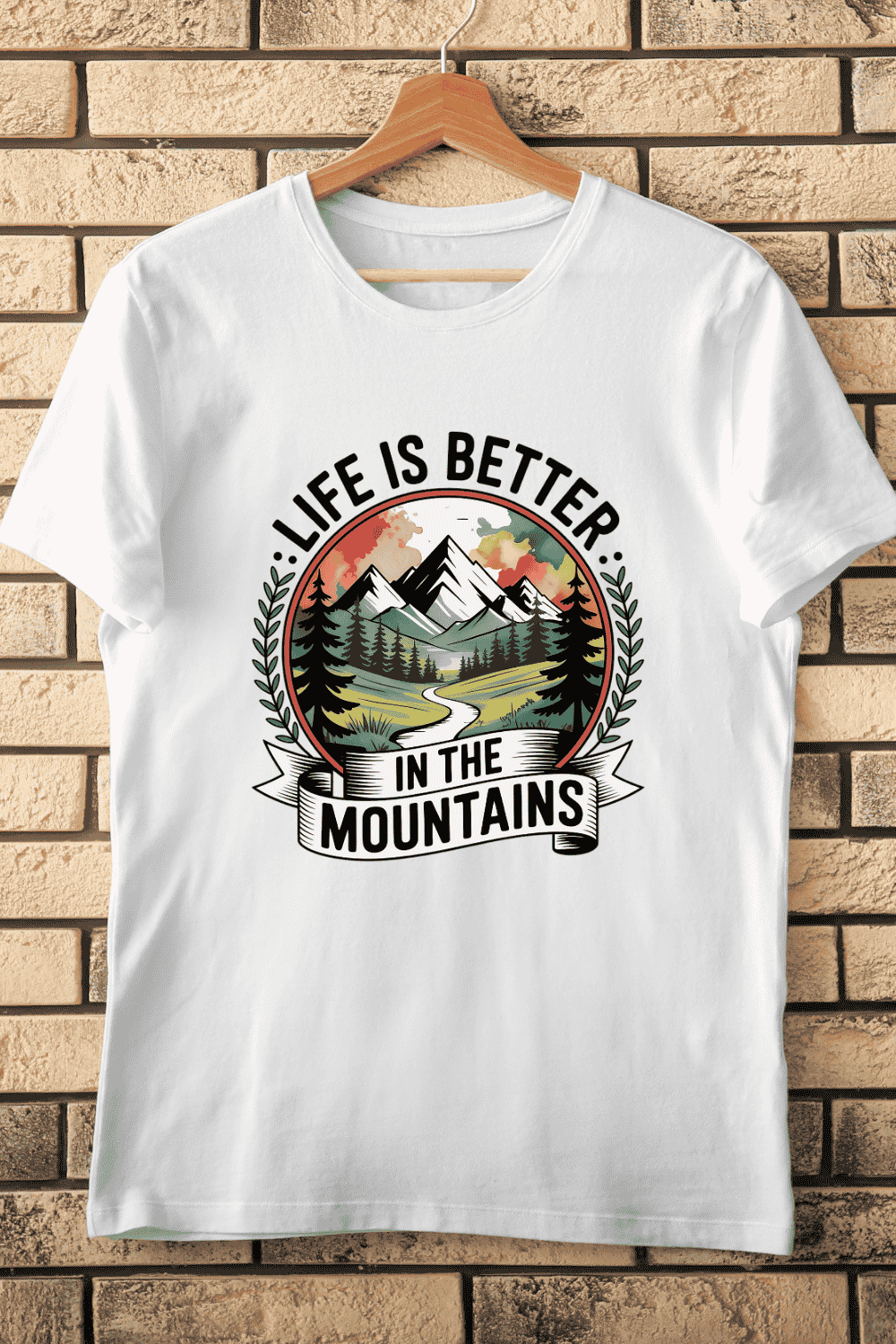 Hiking and Camping Enthusiast T-Shirt Design pinterest preview image.