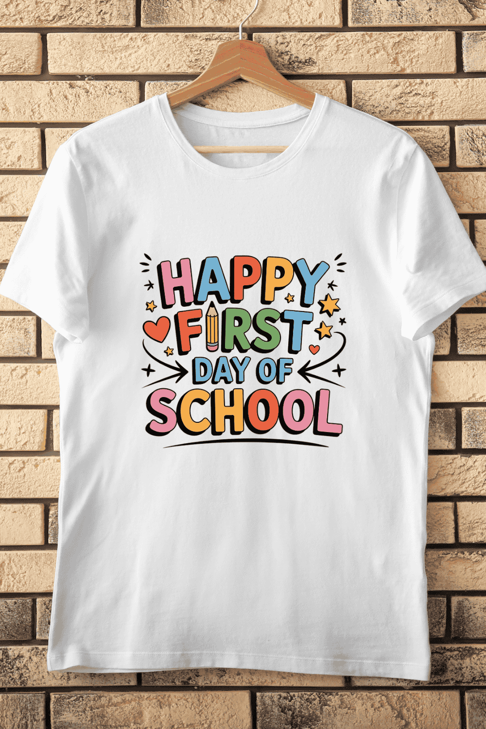 Cute Back to School T-Shirt Design pinterest preview image.