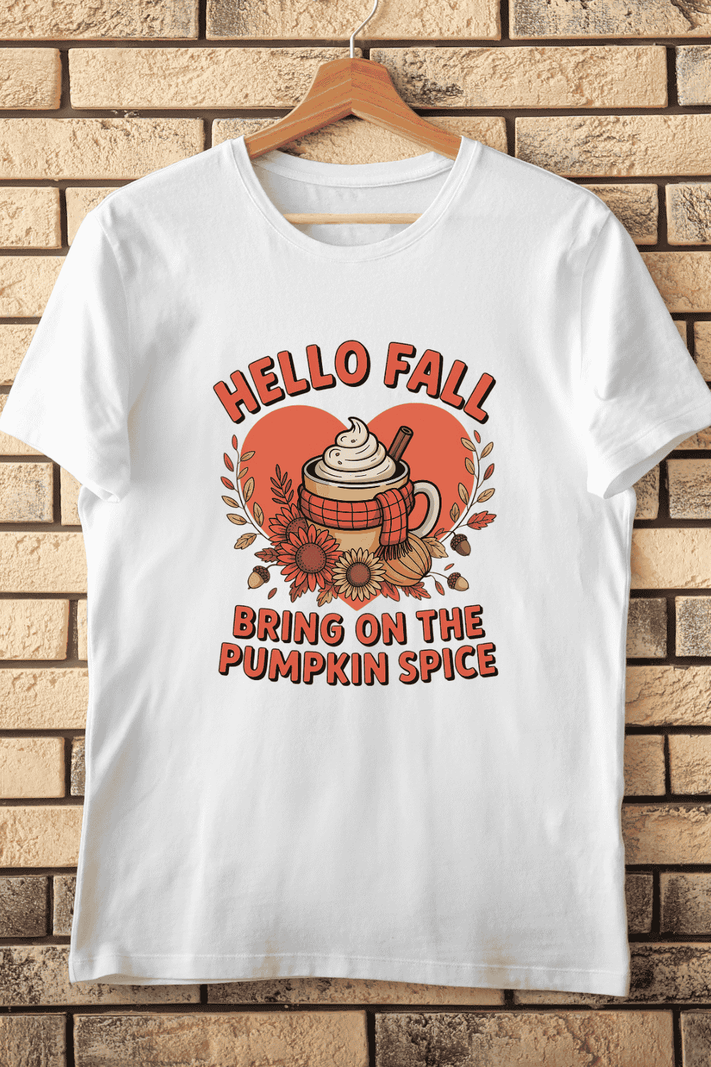 Fall Vibes Acorns Leaves T-Shirt Design pinterest preview image.