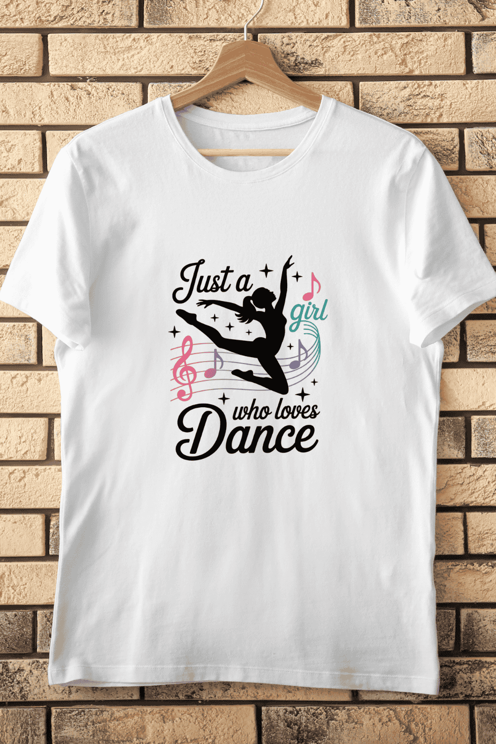 Dancing with Stars and Music Notes T-Shirt Design pinterest preview image.
