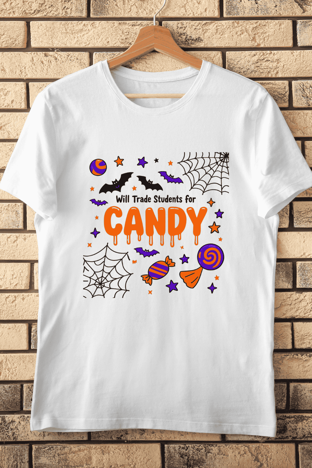 Will Trade Students For Candy T-Shirt Design pinterest preview image.