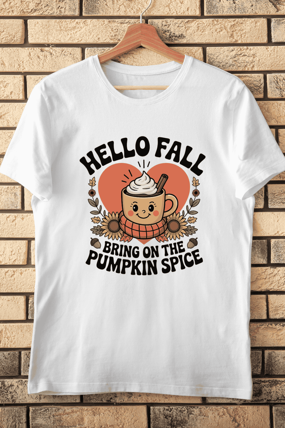 Bring On The Pumpkin Spice T-Shirt Design pinterest preview image.