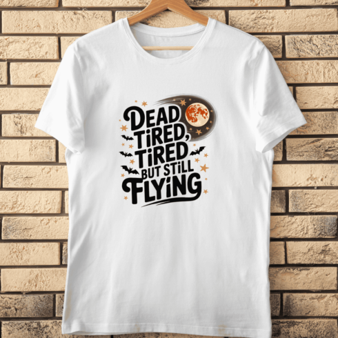 Spooky Funny Flying Quote T-Shirt Design cover image.