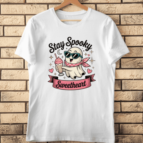 Stay Spooky Sweetheart T-Shirt Design cover image.