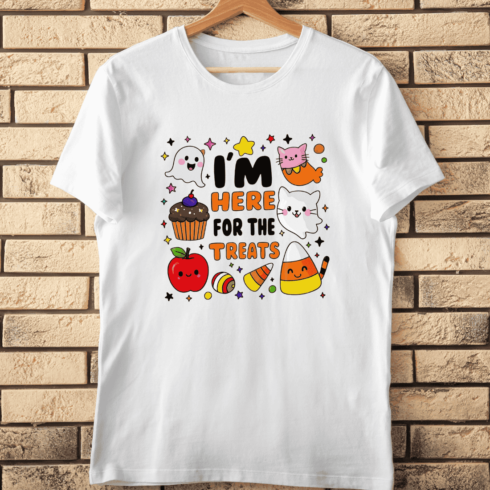 Funny Trick or Treat Quote T-Shirt Design cover image.