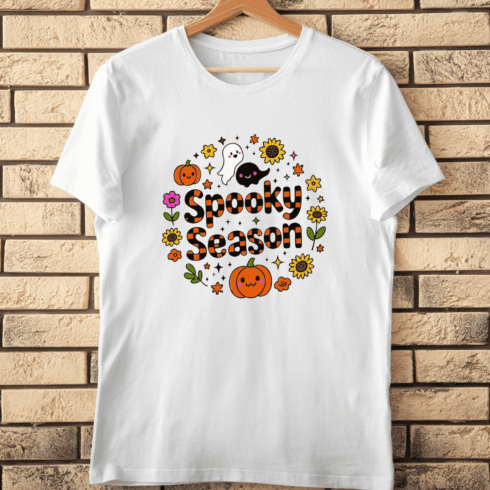 Sunflower Pumpkin Ghost T-Shirt Design cover image.