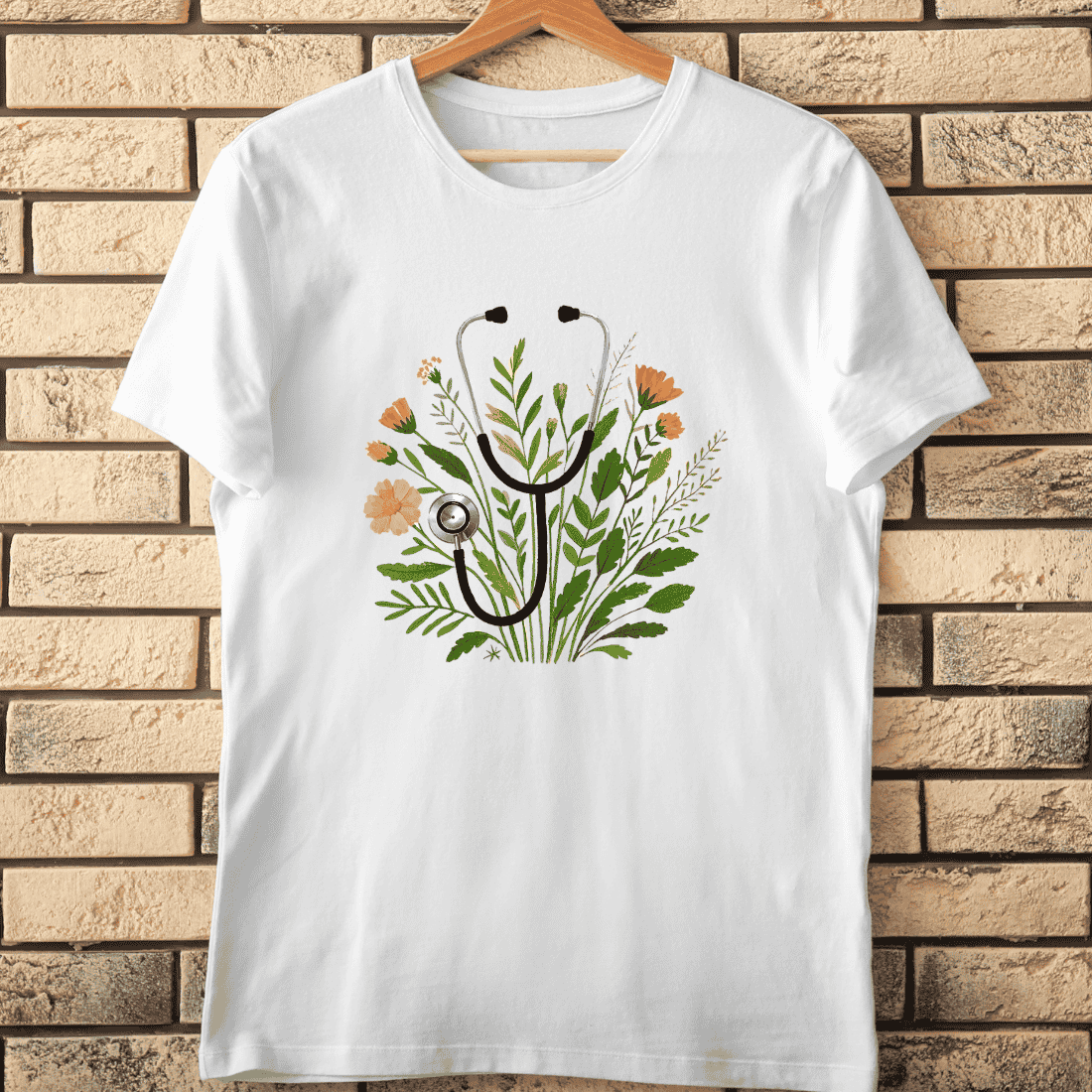 Doctor Nurse Appreciation Floral T-Shirt Design cover image.