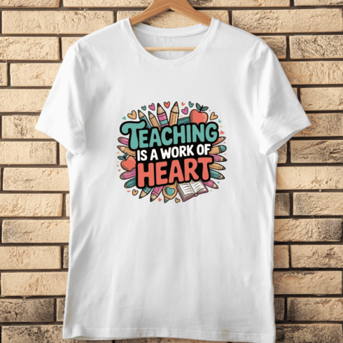 Love for Teaching Motivational Quote T-Shirt Design cover image.