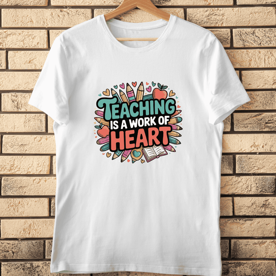Love for Teaching Motivational Quote T-Shirt Design cover image.