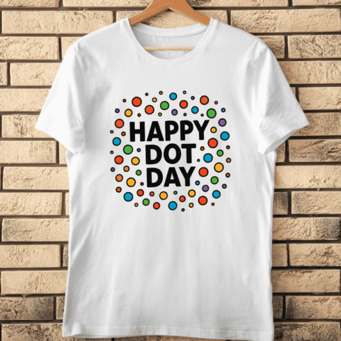 Happy Dot Day Colorful Circles T-Shirt Design cover image.