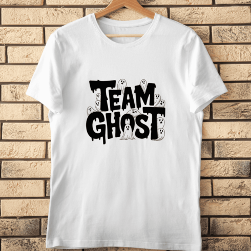 Black and White Haunted T-Shirt Design cover image.