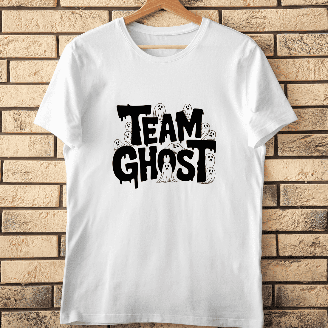Black and White Haunted T-Shirt Design cover image.