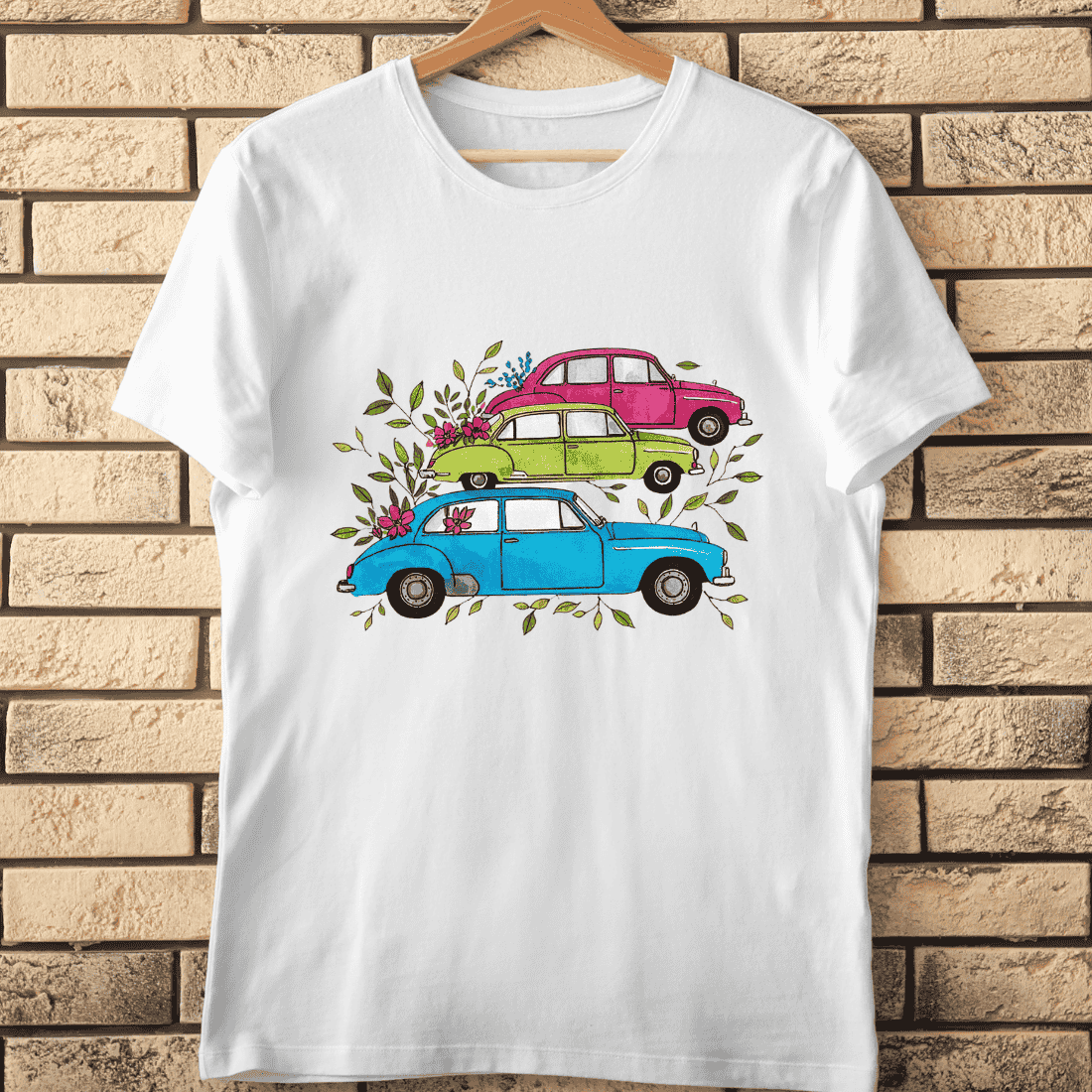 Colorful Cars T-Shirt Design cover image.