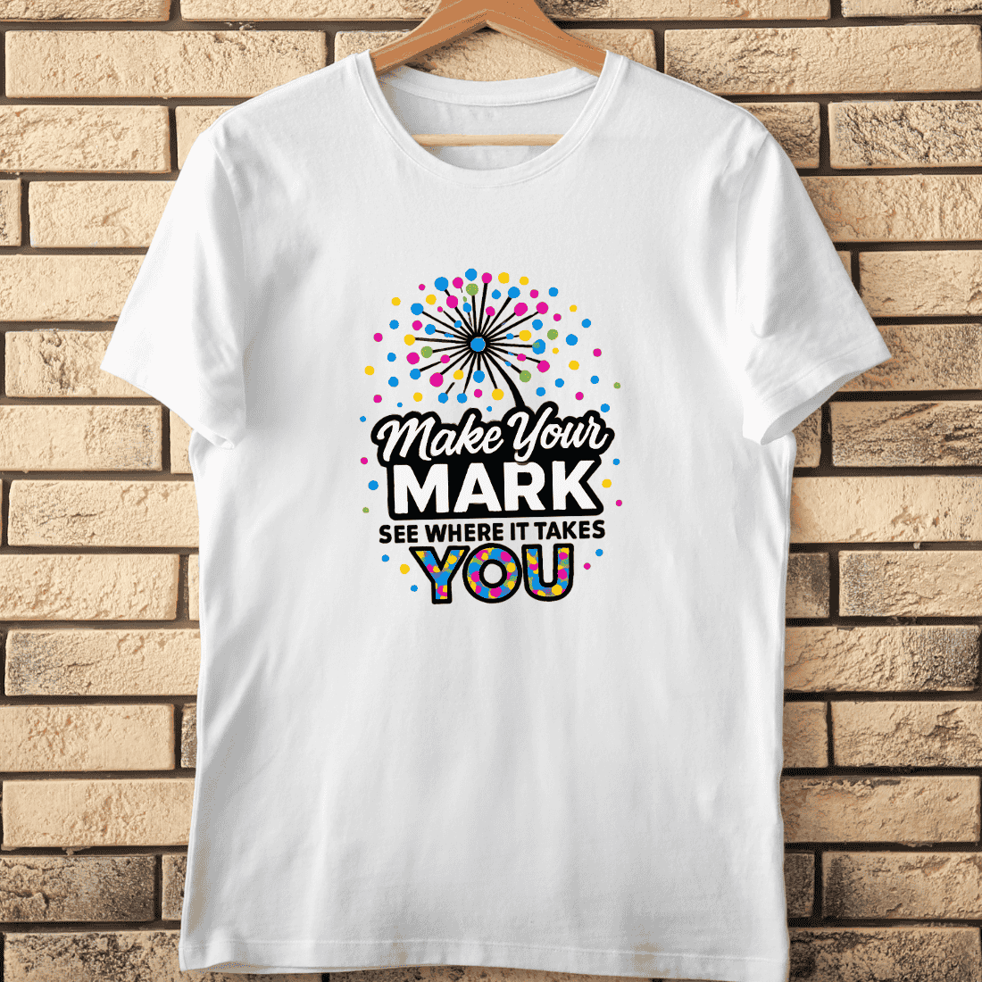 Abstract Dots Motivational Typography T-Shirt Design cover image.