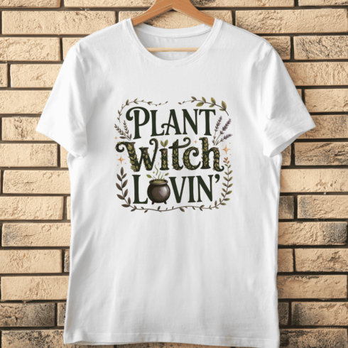 Modern Witch Botanical T-Shirt Design cover image.
