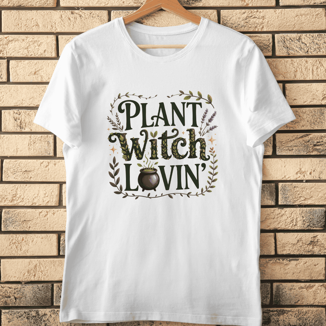 Modern Witch Botanical T-Shirt Design cover image.