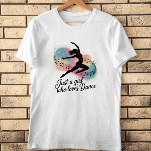 Vibrant Dancer Musical Notes T-Shirt Design cover image.