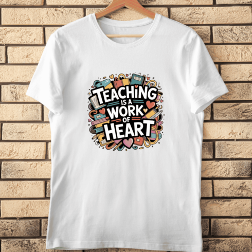 Motivational Teaching Quote T-Shirt Design cover image.