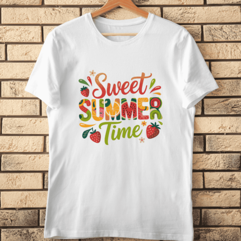 Summer Fruit Typography T-Shirt Design cover image.