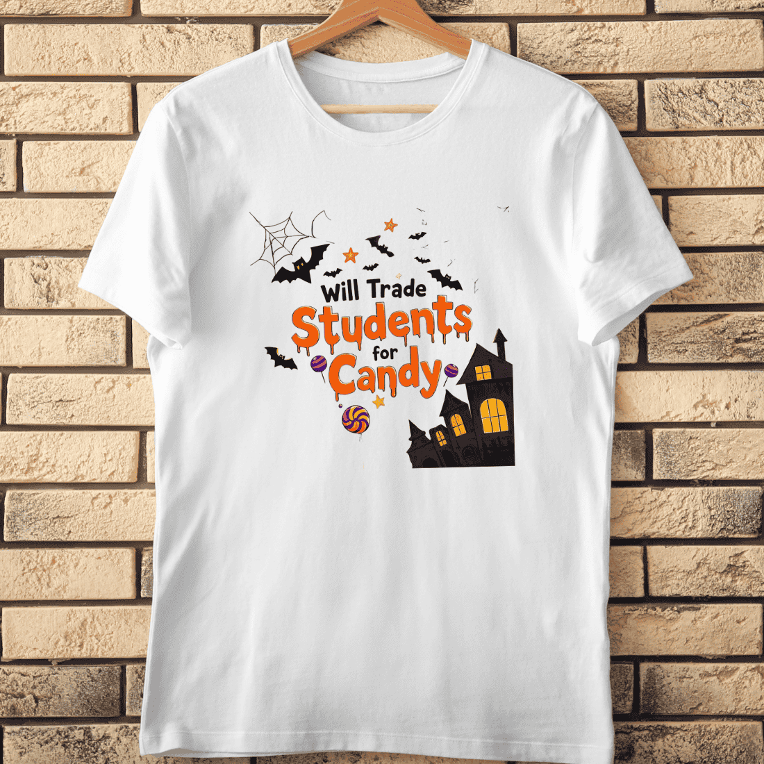 Halloween Classroom Fun T-Shirt Design cover image.