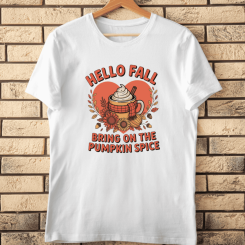 Fall Vibes Acorns Leaves T-Shirt Design cover image.