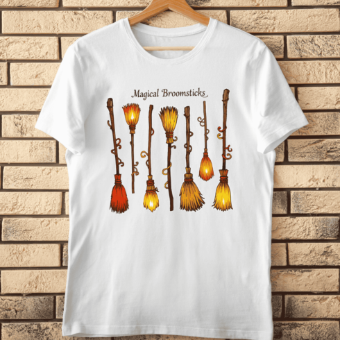 Spooky Season Magical Broomstick T-Shirt Design cover image.