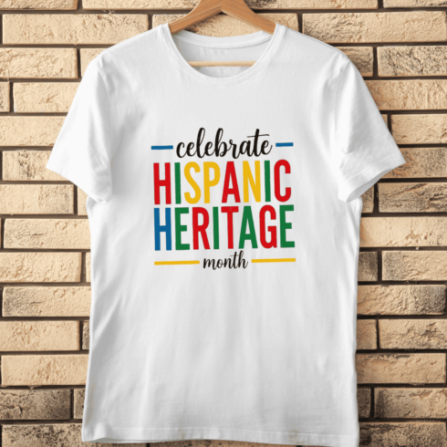 Hispanic Heritage Awareness Text T-Shirt Design cover image.