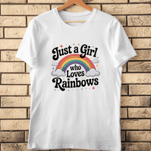 Whimsical Rainbow Quote T-Shirt Design cover image.
