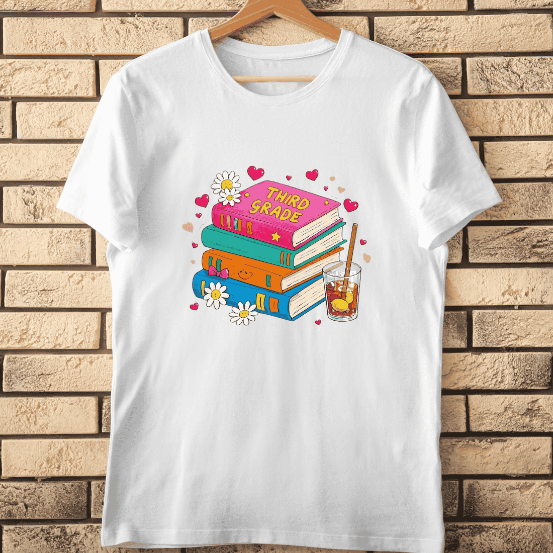 Third Grade Back to School Stack T-Shirt Design cover image.