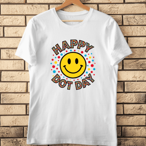 Smiley Face Dot Day T-Shirt Design cover image.
