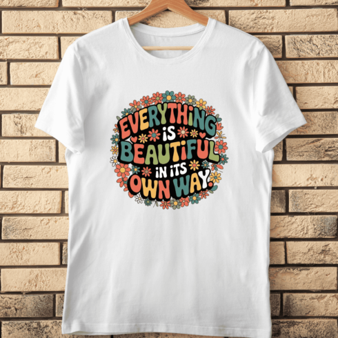 Retro Flowers Inspirational T-Shirt Design cover image.